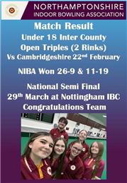 Under 18's Win against Cambridgeshire